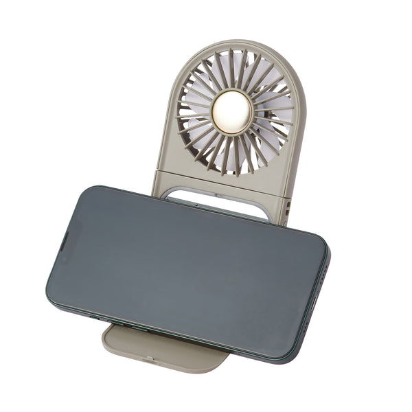 LEDミラー付スリムファン グレー