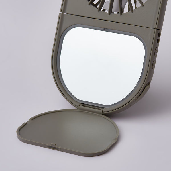 LEDミラー付スリムファン グレー
