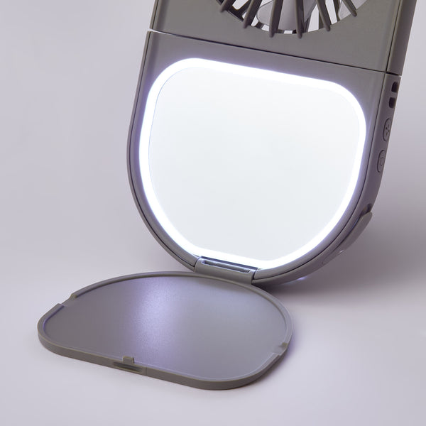 LEDミラー付スリムファン グレー