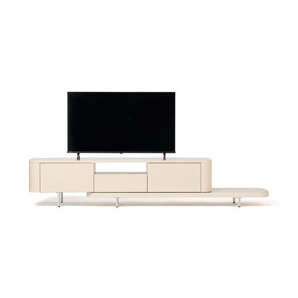 エクラ TVボード エクステンション用パーツ付セット ベージュ×シルバー
