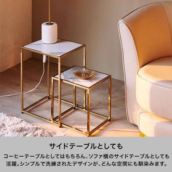 Francfranc フランフラン　レーヌ　ネストテーブル2 レーヌ ネストテーブル S クリア×シルバー | Francfranc（フランフラン