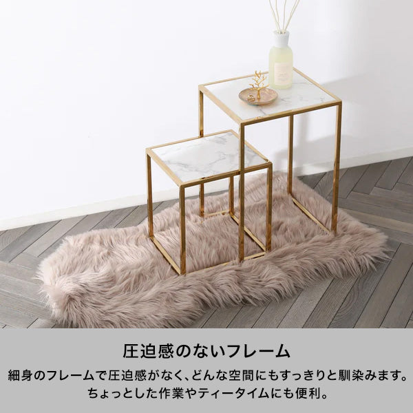 レーヌ ネストテーブル S クリア×ゴールド | Francfranc（フランフラン