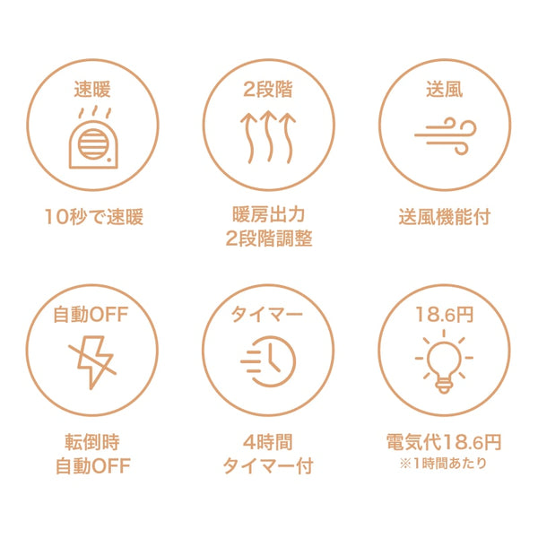 【速暖】ミニクイックヒーター ピンク