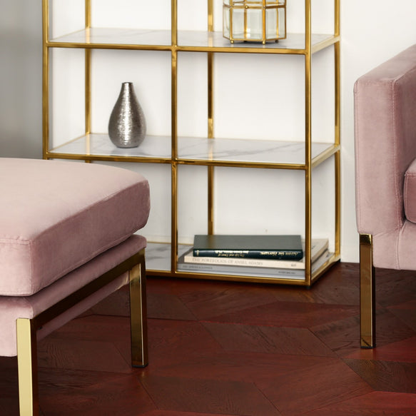 Francfranc 大理石柄 シェルフ ラック ゴールド レーヌ2L レーヌ