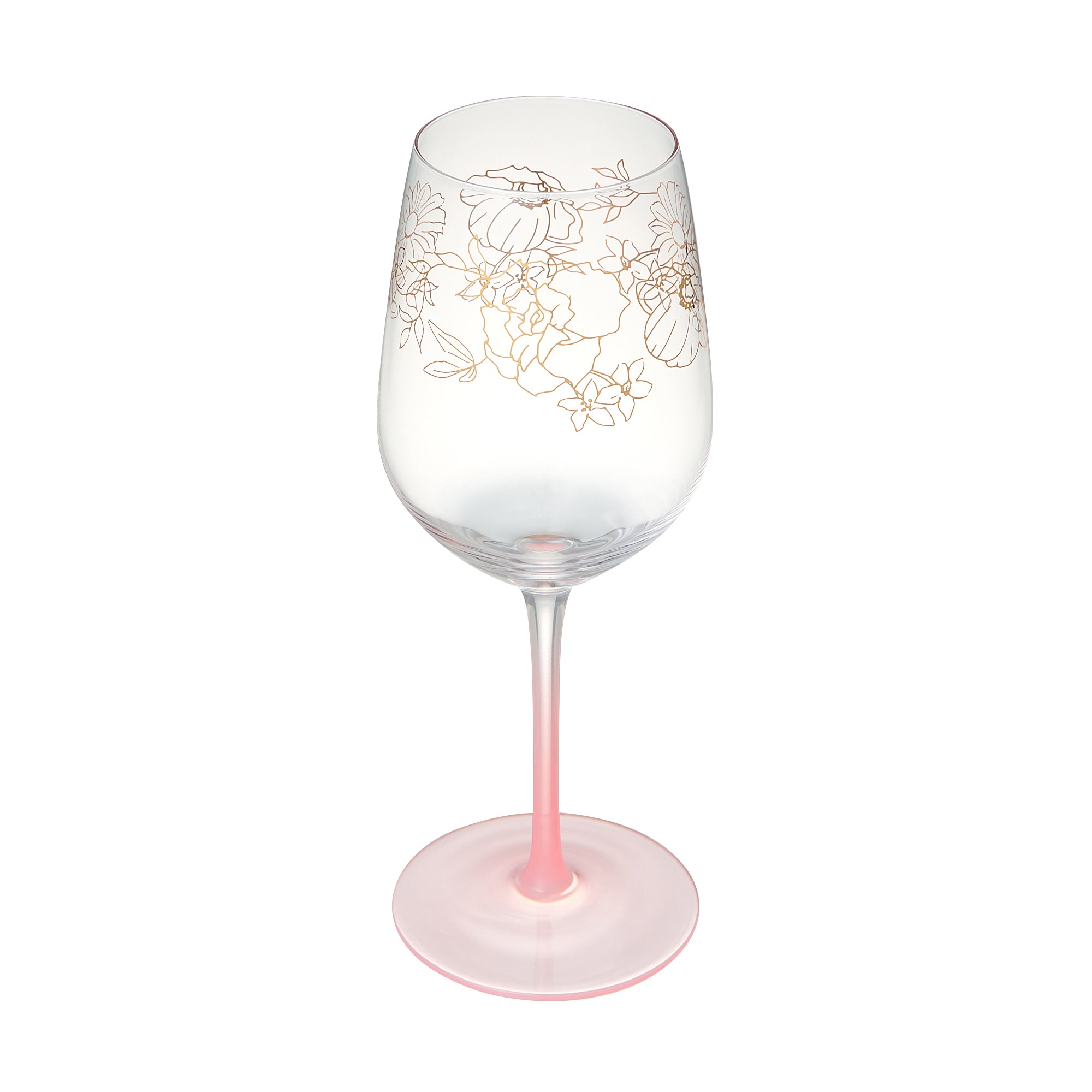 フラワー＆リーフ ワイングラス ピンク | Francfranc（フランフラン