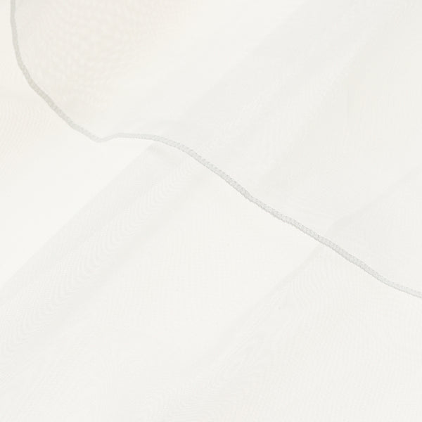 ギャザーフリル カーテン H1350×W1000 ホワイト （レース/既製 
