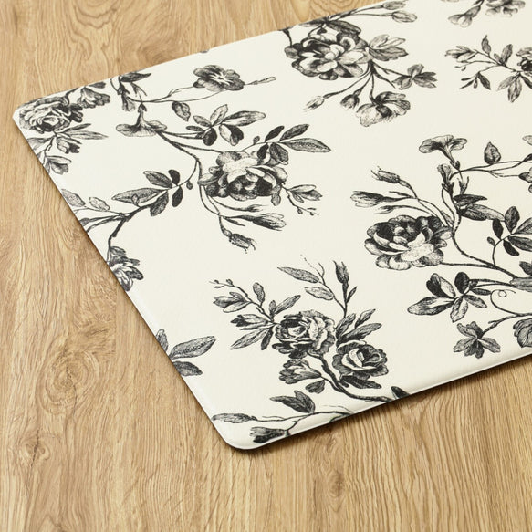 Flower Floor Mat / Black × White　お花マット
