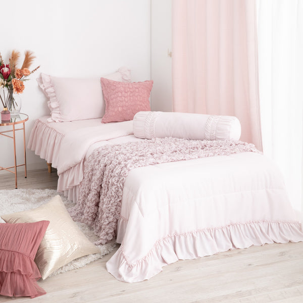 ふわろ 冷感ベッドパッド フリル セミダブル ピンク | Francfranc