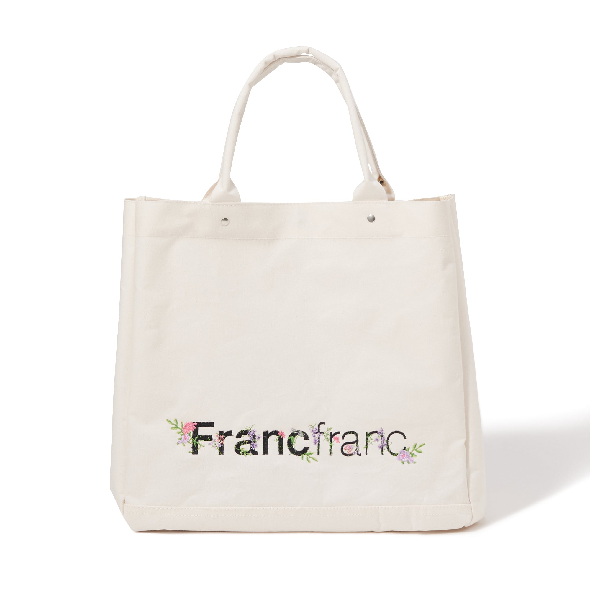 ロゴ トートバッグ フラワー刺繍 L | Francfranc（フランフラン）公式 ...