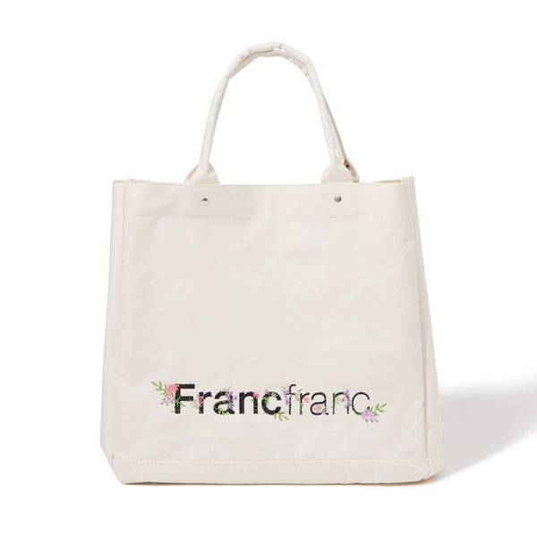 ロゴ トートバッグ フラワー刺繍 L | Francfranc（フランフラン）公式