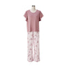 【オンラインショップ限定】フラワープリント 半袖パジャマ ナイトブラ付き ピンク