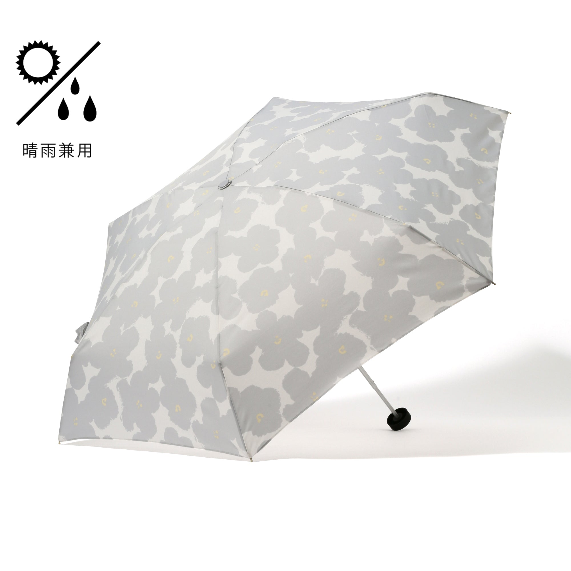 ハナプリント 折りたたみ傘 50cm グレー（晴雨兼用） | Francfranc 