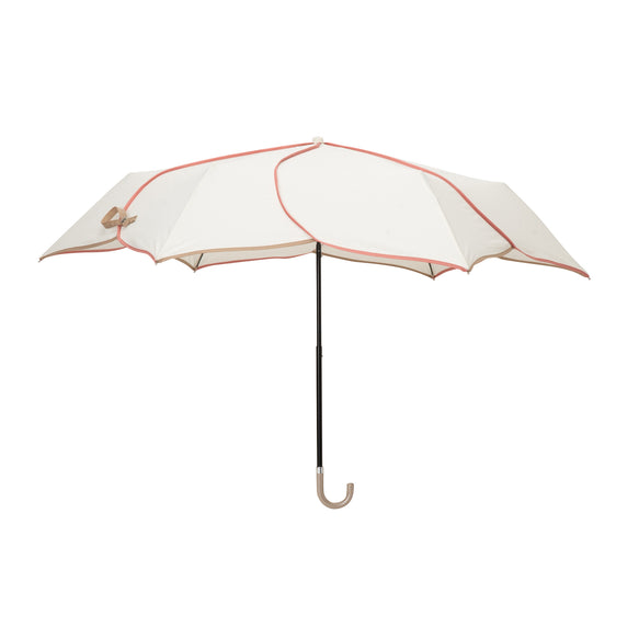 バイカラーパイピング 折りたたみ傘 50cm ホワイト（晴雨兼用）