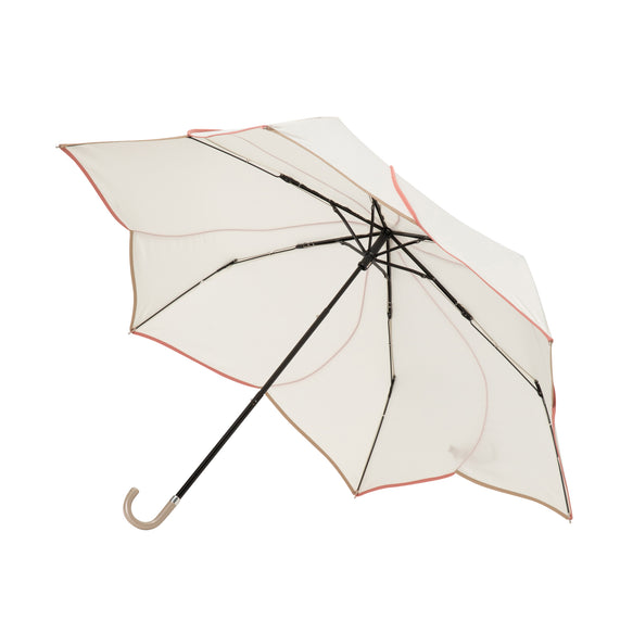 バイカラーパイピング 折りたたみ傘 50cm ホワイト（晴雨兼用）