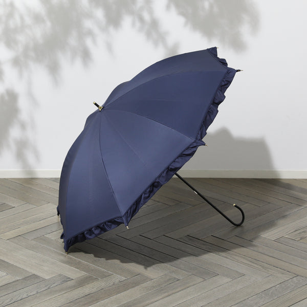 遮光クラシックフリル 長傘 50cm ネイビー（晴雨兼用） | Francfranc