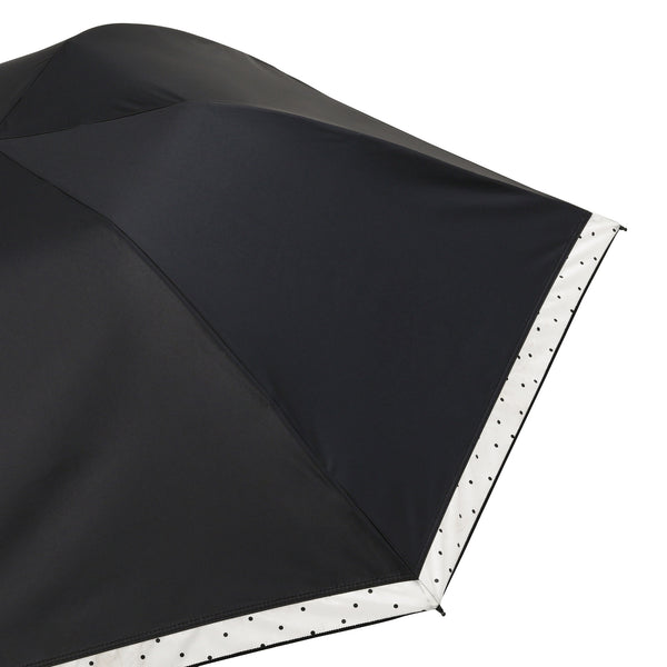 遮光ドーム オーガンジードット 折りたたみ傘 55cm ブラック（晴雨兼用）
