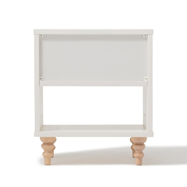 ラーナ ナイトテーブル 2 ホワイト×ナチュラル（W417×H466 