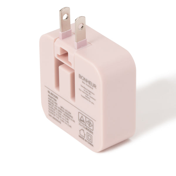 AC充電器 USB2ポート キャット ピンク