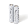 Francfranc アルカリ単三乾電池 ホワイト（2個セット）