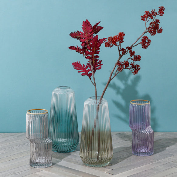 ガラス アンティーク ストライプフラワーベース 花瓶 | lacabanenca.es