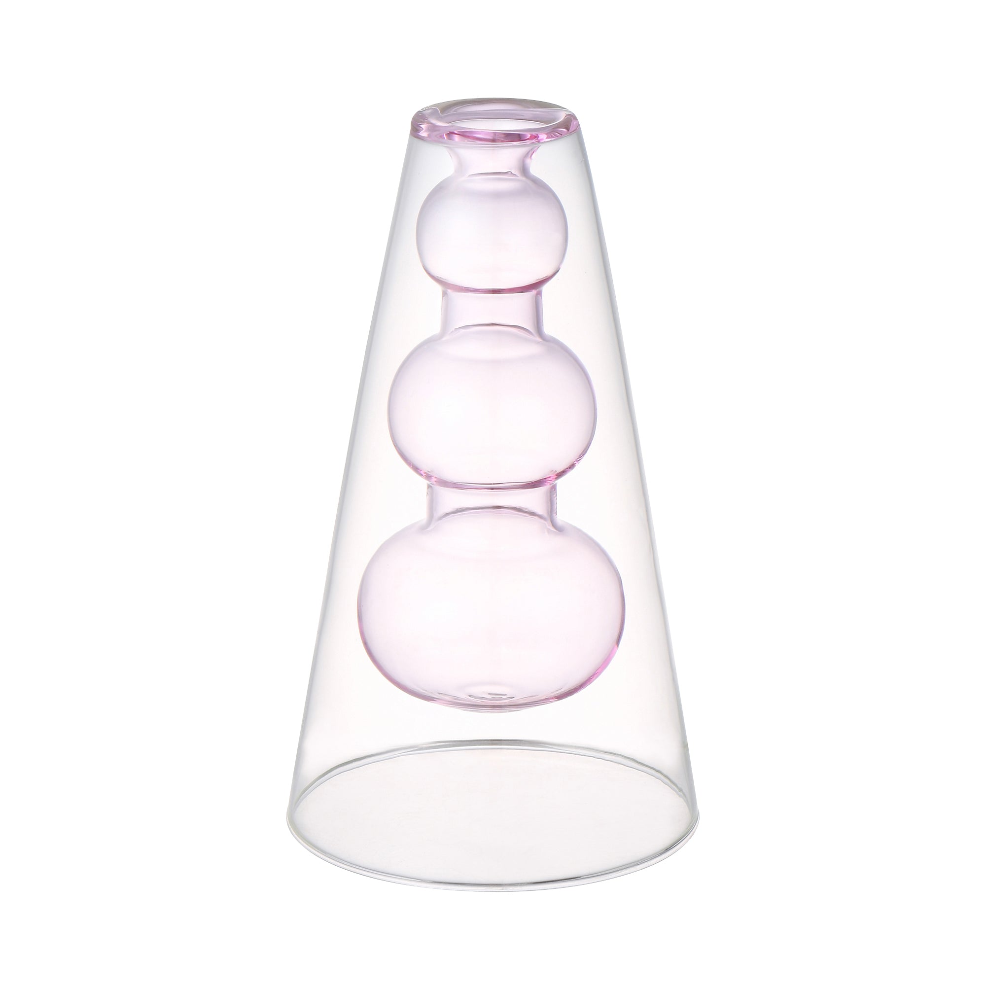 ダブルガラス フラワーベース ピンク | Francfranc（フランフラン 